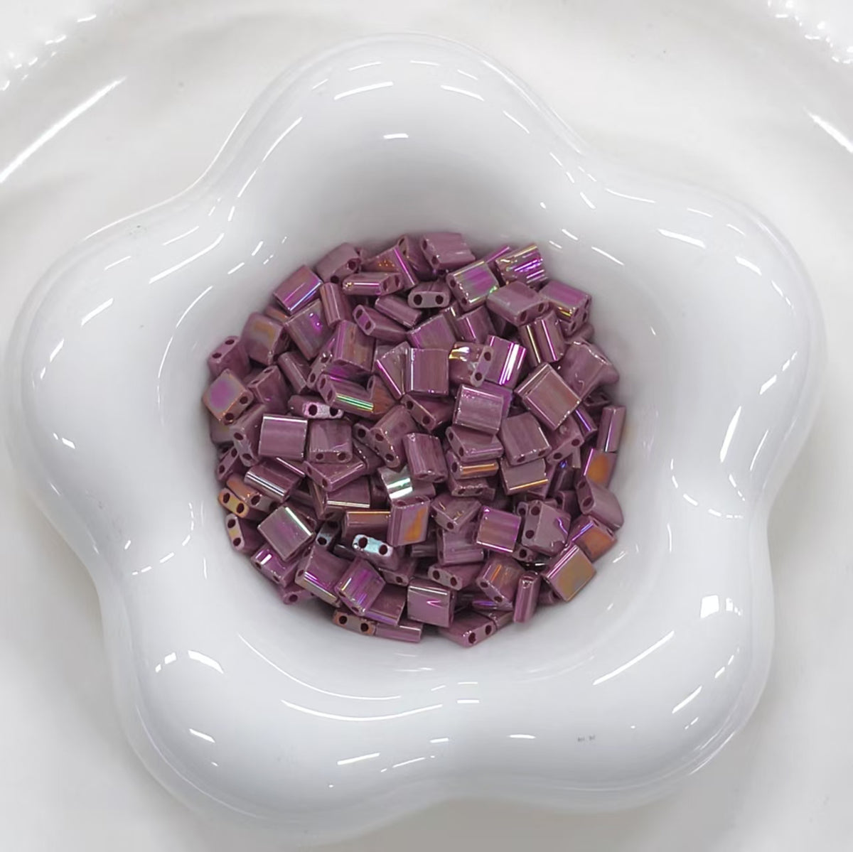 ✨【NEW】Luster Half Tila | Glossy Square‑Tile Glass Bead for DIY Handcrafted Jewelry