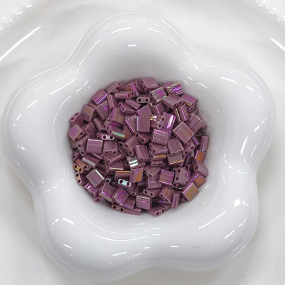 ✨【NEW】Luster Half Tila | Glossy Square‑Tile Glass Bead for DIY Handcrafted Jewelry