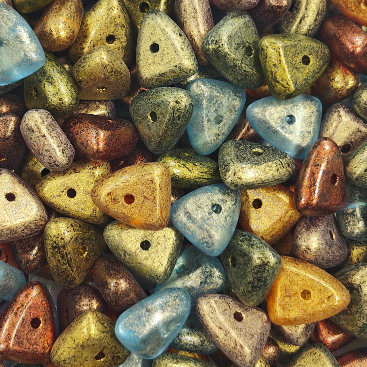 ✨【NEW】Dawn Spire | Matte Speckled Triangle Glass Beads