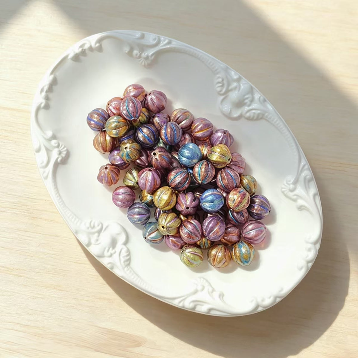 [NEW] Vintage Gold Inlay Czech Glass Beads