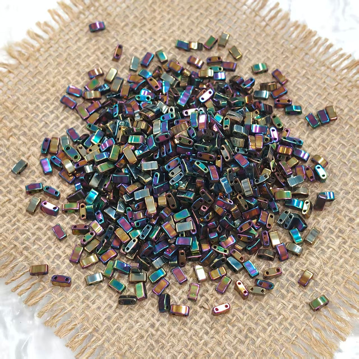 ✨【NEW】Half Tila Haze | 2 Hole Rectangle Glass Beads for DIY Jewelry Making