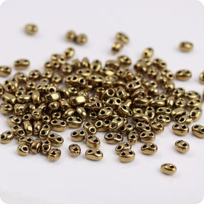 ✨【NEW】Metallic PigNose | Two-Hole Oval 2.5×5mm Pig Nose Glass Beads for DIY Bracelets, Necklaces & Jewelry Making