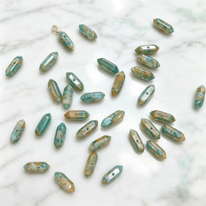 ✨【NEW】Gradient Double‑Point Prism｜Faceted Glass Beads for DIY Bracelet Jewelry Making