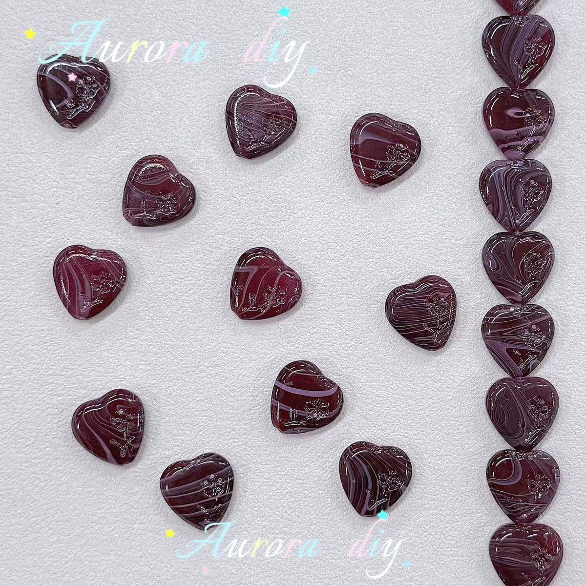 ✨【NEW】Swirl Floral Heart | Glass Beads for DIY Jewelry Making