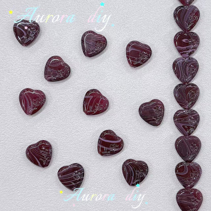 ✨【NEW】Swirl Floral Heart | Glass Beads for DIY Jewelry Making