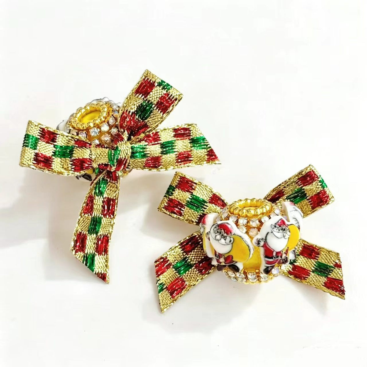 ✨【NEW】Christmas Ornate Bow Beads | Rhinestone Ribbon Bow Beads with Straight Hole for DIY Beaded Pen, Phone Strap & Keychain