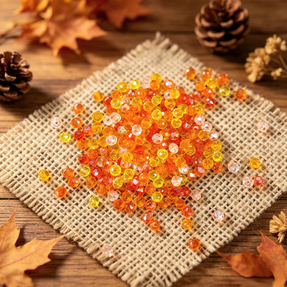 ✨【NEW】Autumn Spark｜4mm Flat Faceted Glass Beads for DIY Bracelet Jewelry Making