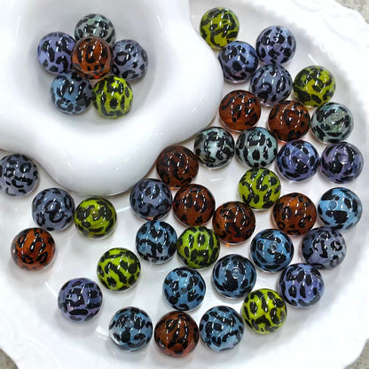 ✨【NEW】Leopard Globe | 15.5mm Leopard Print Acrylic Round Beads for DIY Jewelry Making