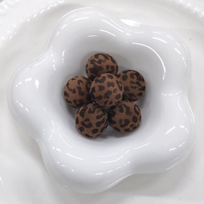 ✨【NEW】Velvet Leopard Orb | 15.5mm Flocked Round Beads for DIY Handcrafted Jewelry