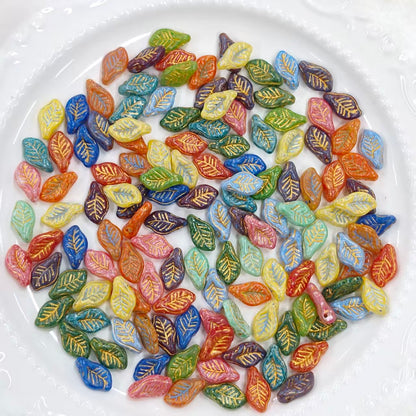 [NEW] Vintage Gold Inlay Czech Glass Beads