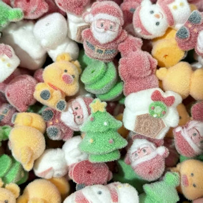 ✨【NEW】Christmas Flocked Mix | Assorted Flocked Resin Charms, Vertical Hole DIY Holiday Jewelry Supplies