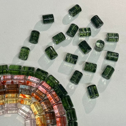 ✨【NEW】Tube Drift | Brush‑Streaked Tube Glass Beads For DIY Bracelet