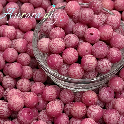 B-Engraved 6 words Bodhi beads