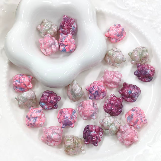 ✨【NEW】Marbled Nine‑Tailed Fox | animal shaped glass beads for DIY Jewelry making