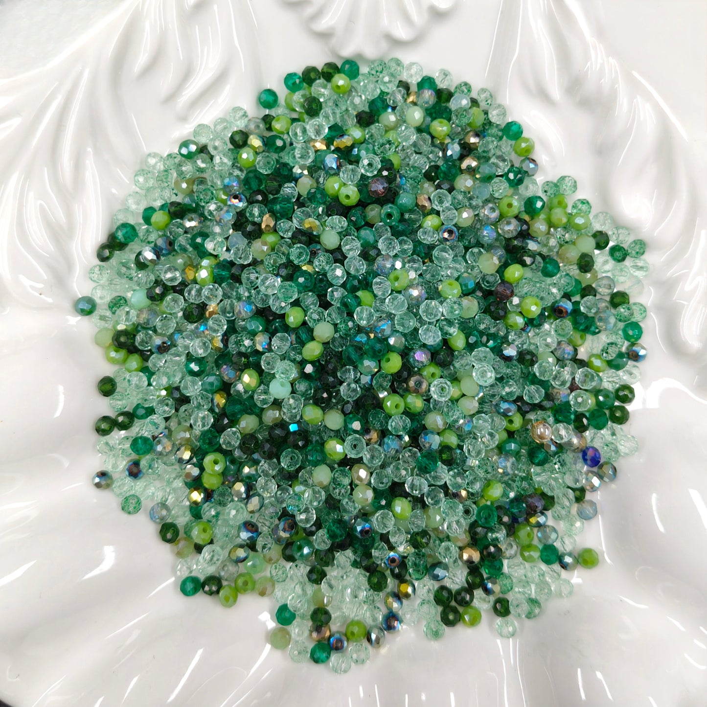 ✨【NEW】Forest Crystal｜4mm Slightly Flat Faceted Glass Beads for DIY Jewelry Making