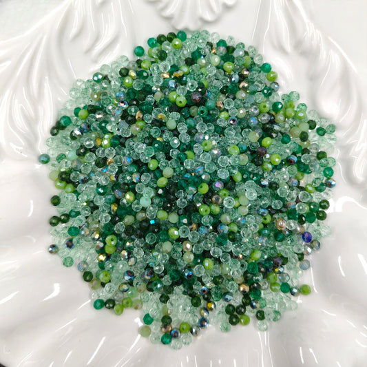 ✨【NEW】Forest Crystal｜4mm Slightly Flat Faceted Glass Beads for DIY Jewelry Making