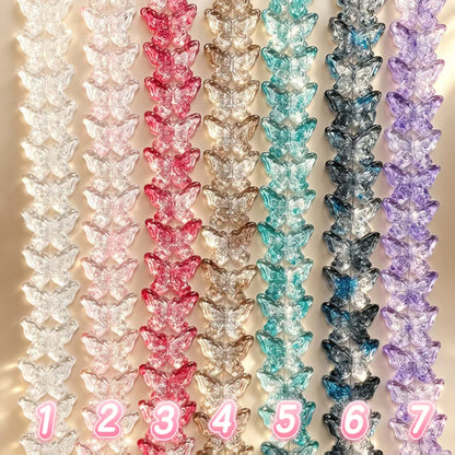 ✨【NEW】Ornate Butterfly | Glass Beads, Transparent Embossed Butterfly Charms for DIY Jewelry Making