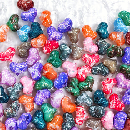 ✨【NEW】Heart Marble Splash | Marbled Heart Glass Beads for DIY Jewelry Making