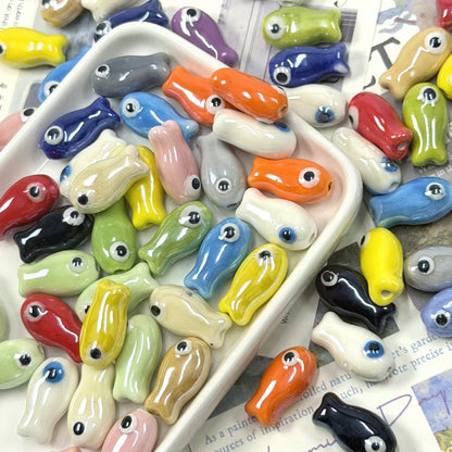 💗【NEW】Ceramic Fish | Multicolor Ceramic Fish Charms for DIY Jewelry Making