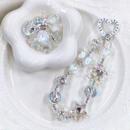✨【NEW】Aurora Gem Charms | Iridescent Acrylic Beads with Faux Zircon Inlay for DIY Jewelry Making