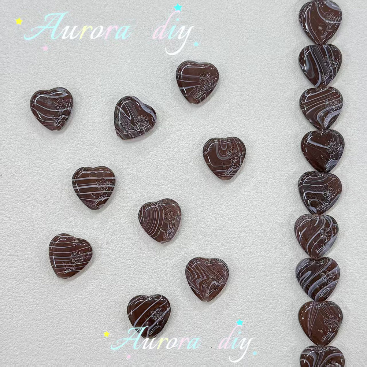 ✨【NEW】Swirl Floral Heart | Glass Beads for DIY Jewelry Making