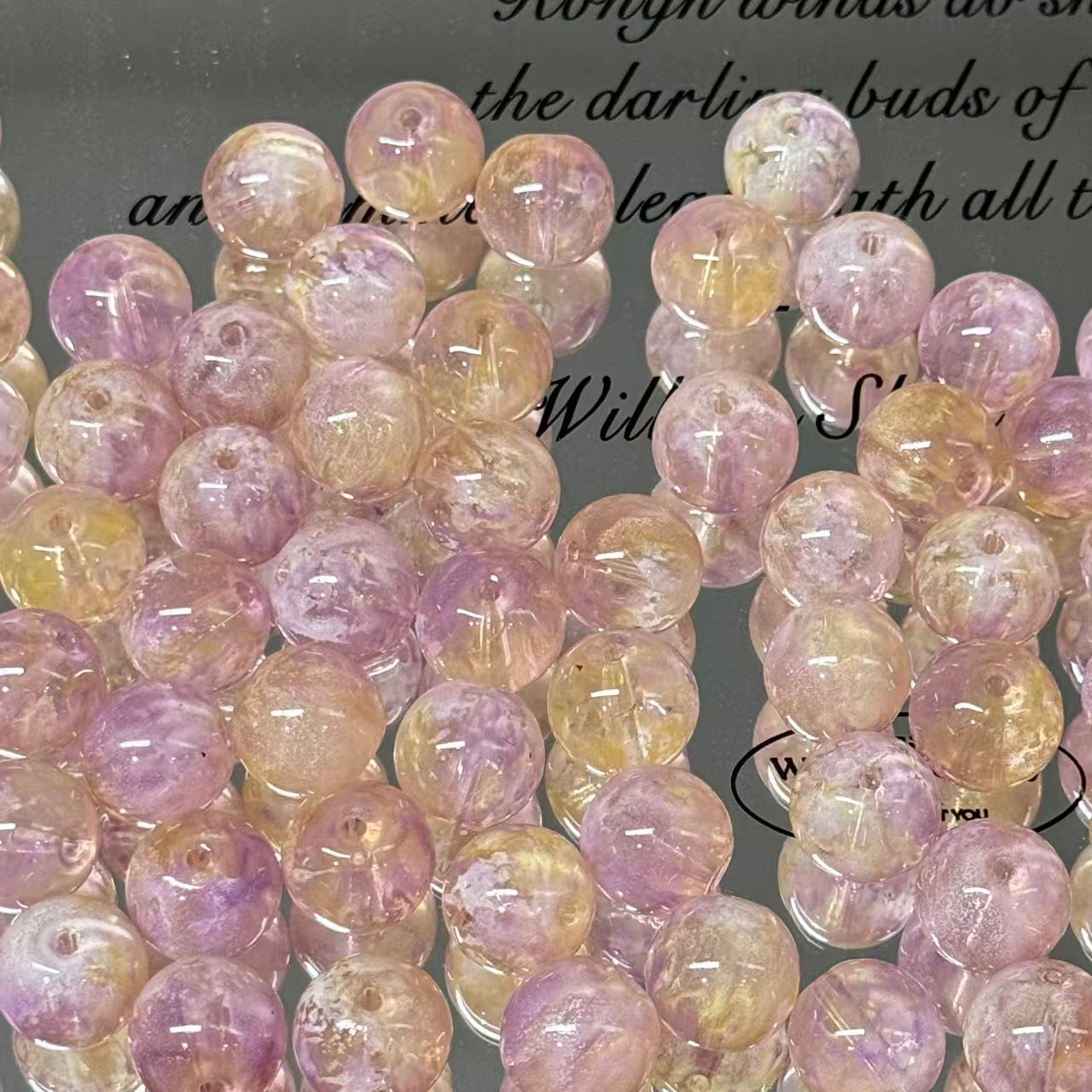 ✨【NEW】14mm Aurora Marble Orb｜marbled‑effect, loose round glass beads for DIY bracelet necklace jewelry making