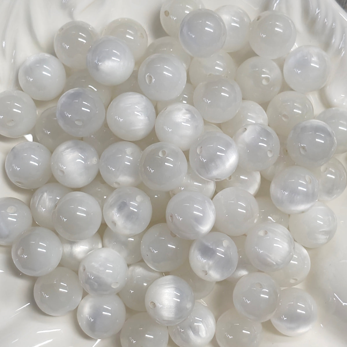 ✨【NEW】16mm Top‑Hole Cat‑Eye Resin Beads For DIY Bracelet Necklace Jewelry Making