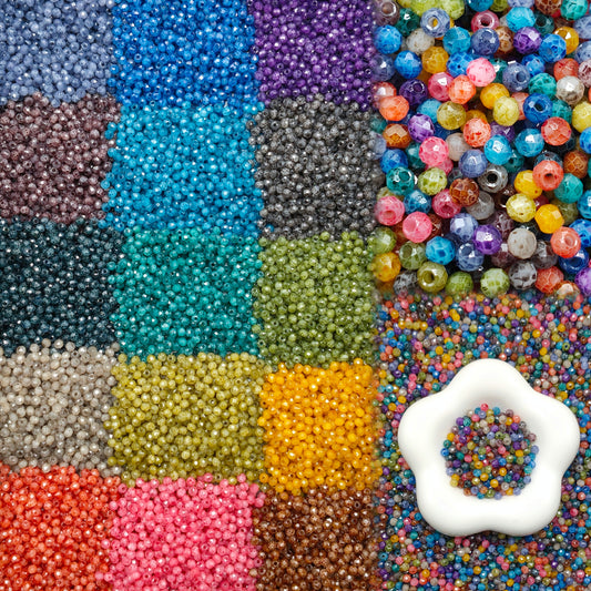 ✨【NEW】Marble MosaicⅡ | 4mm Faceted Veined Glass Beads For DIY Jewelry
