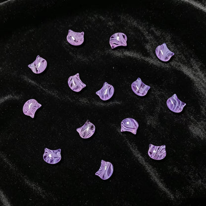 ✨【NEW】Ripple Kitty Head | Mixed‑Color Glass Beads for DIY Jewelry Making