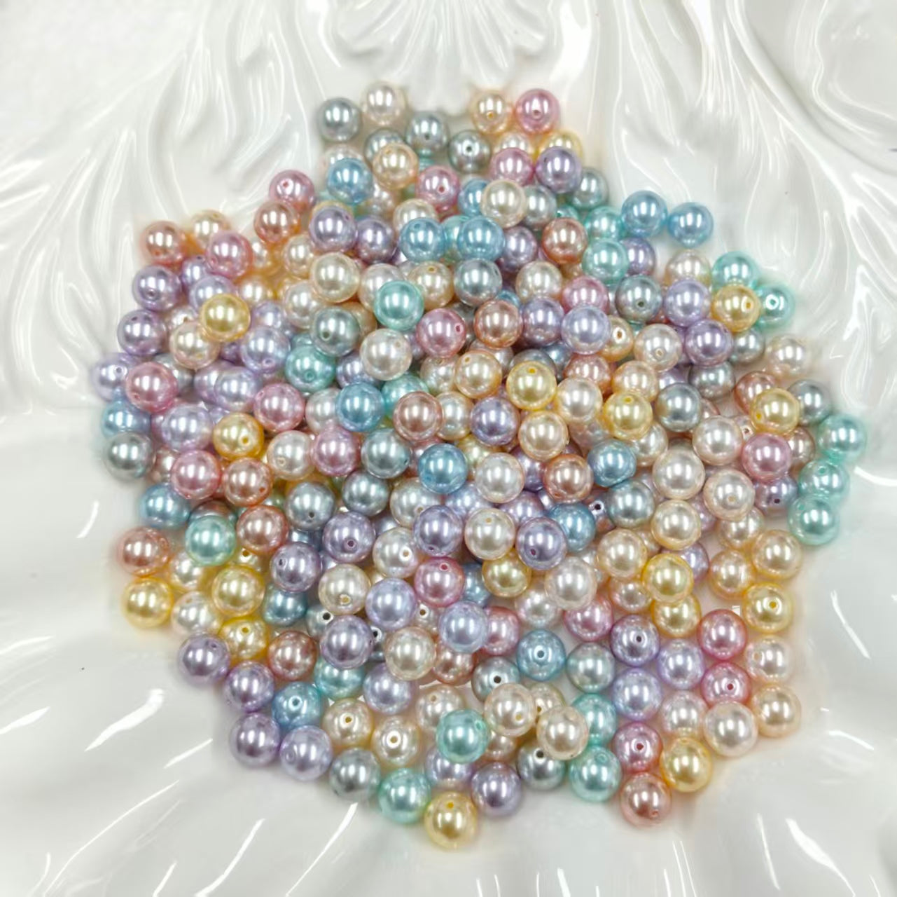 ✨【NEW】8mm Pastel Pearl | Iridescent Glass Round Beads for DIY Jewelry Making