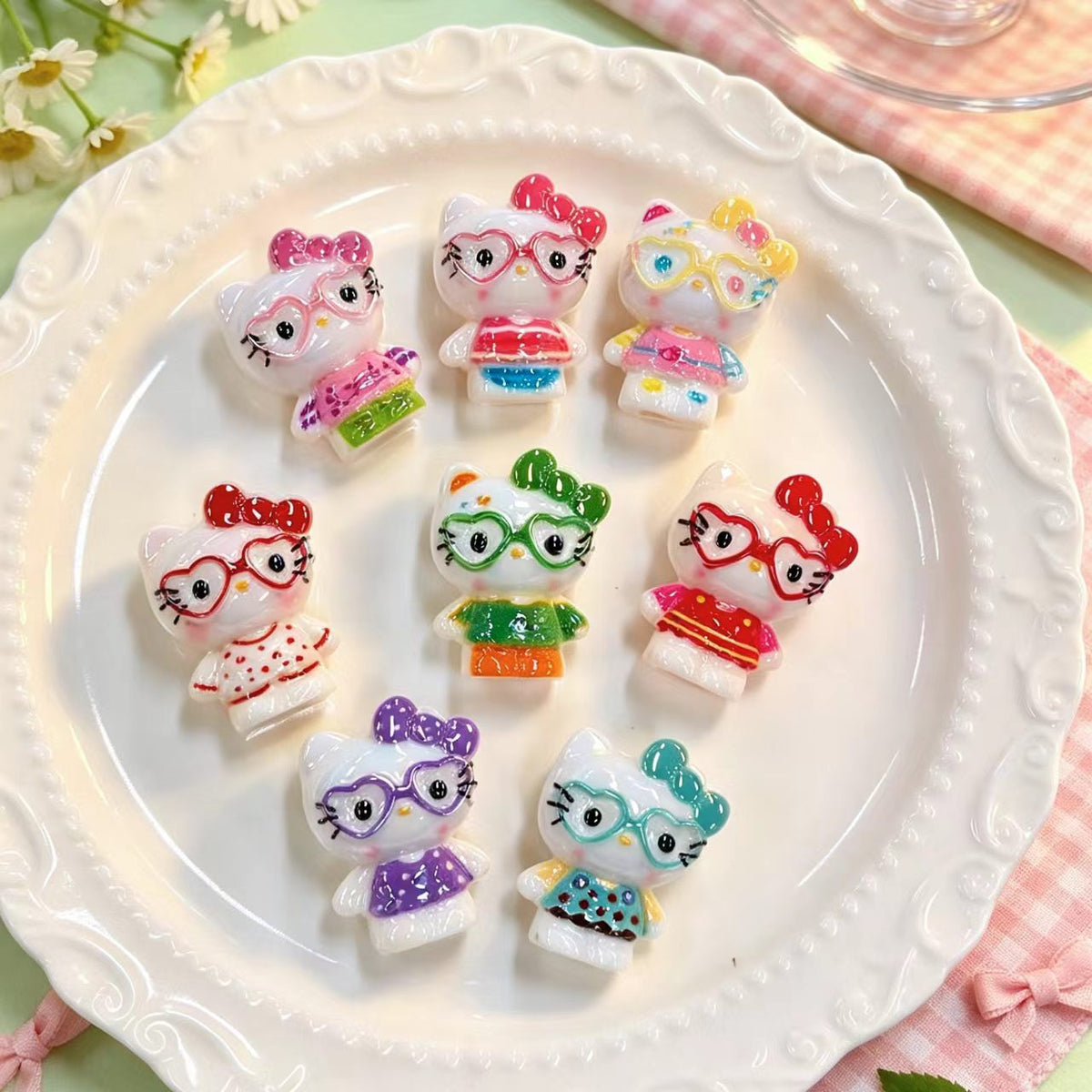 ✨【NEW】Iridescent Kitty[OFF-LINE PACKING] | Electroplated Resin Kitty Character Beads for DIY Jewelry Making