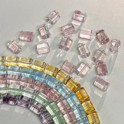 ✨【NEW】Tube Drift | Brush‑Streaked Tube Glass Beads For DIY Bracelet