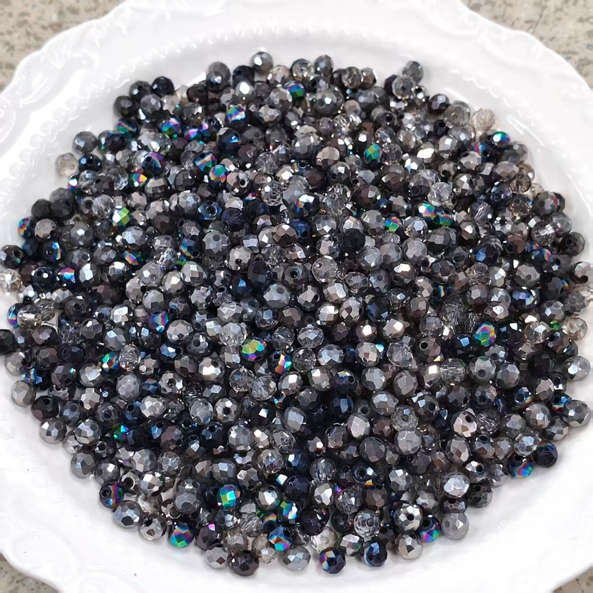 ✨【NEW】Midnight Shimmer | 8 mm Flat Faceted Glass Beads for DIY Jewelry Making