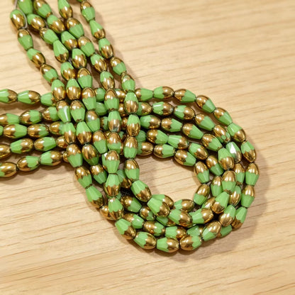 ✨【NEW|B1G1】Gold Rim Teardrop | 4.5×7mm Gold‑Rim Teardrop Glass Beads for DIY Bracelet Jewelry Making
