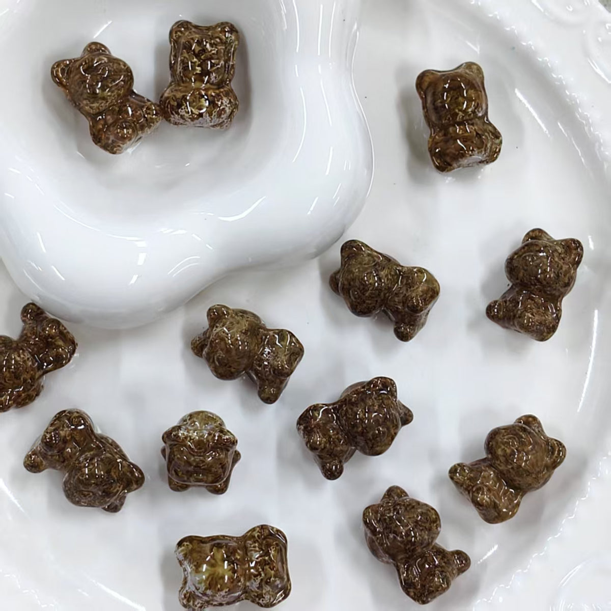 ✨【NEW】Oil Specked Bear | Glass Beads for DIY Jewelry Making