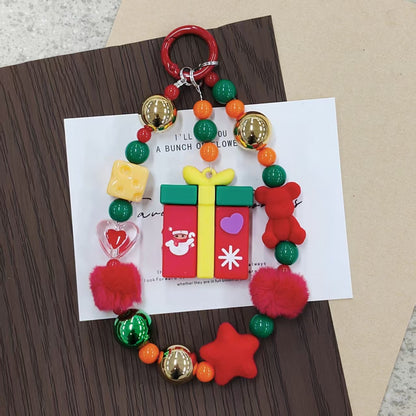 ✨【NEW】Christmas Beaded Phone Chain | Festive Handmade Beaded Phone Charm, Holiday Bag Pendant