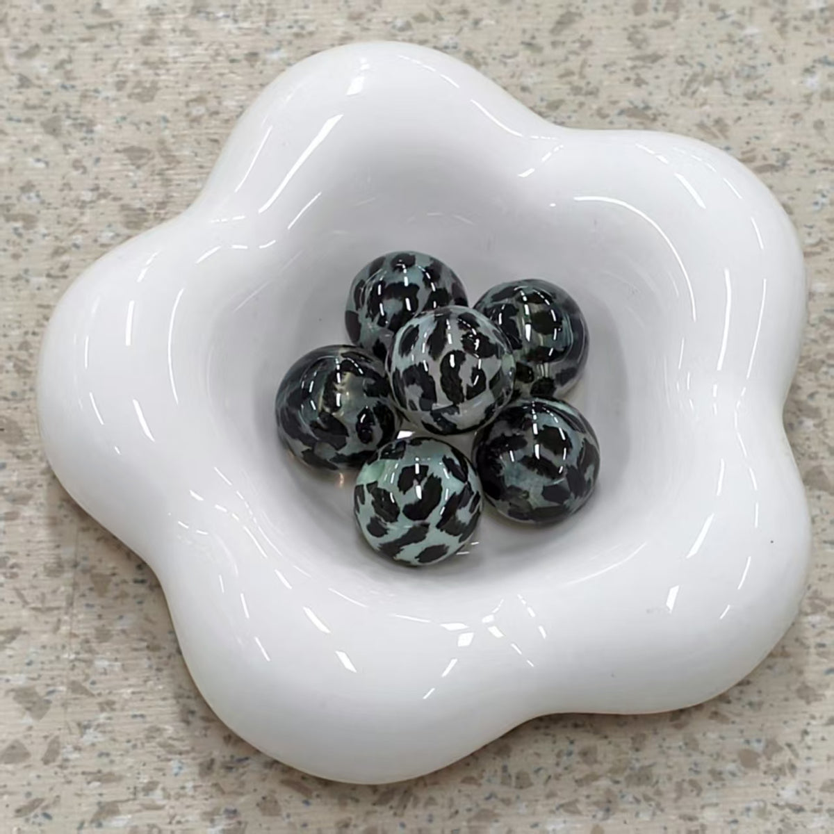 ✨【NEW】Leopard Globe | 15.5mm Leopard Print Acrylic Round Beads for DIY Jewelry Making