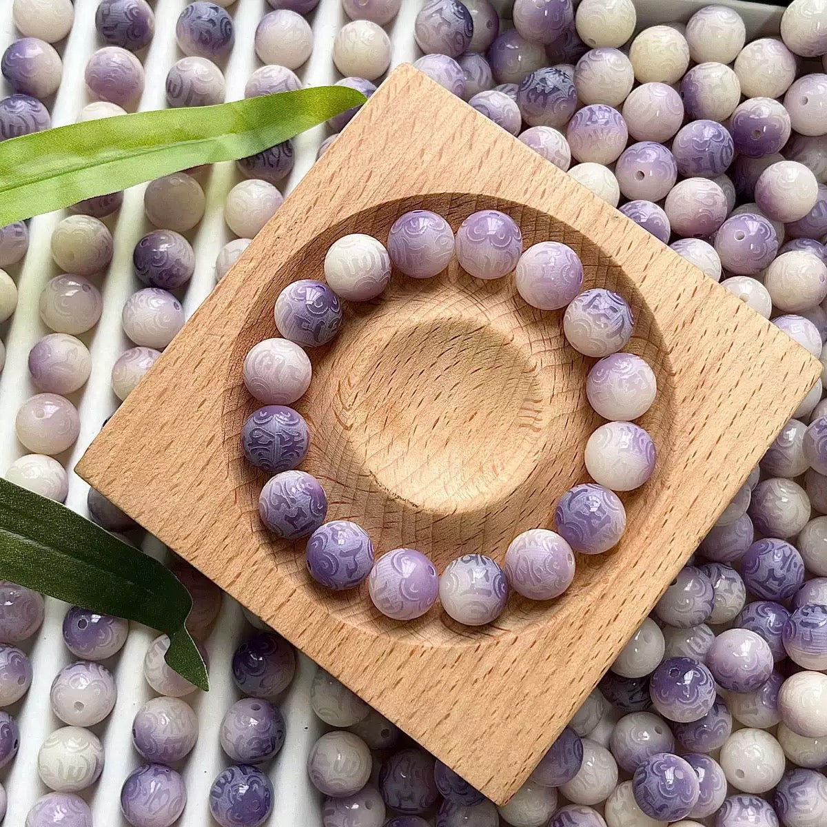 B-Engraved 6 words Bodhi beads