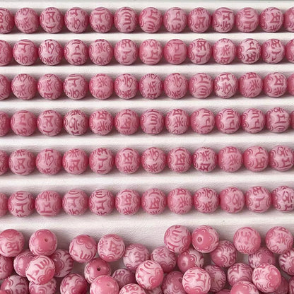 A-engraved 6 words Bodhi beads