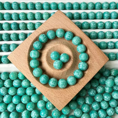 A-engraved 6 words Bodhi beads