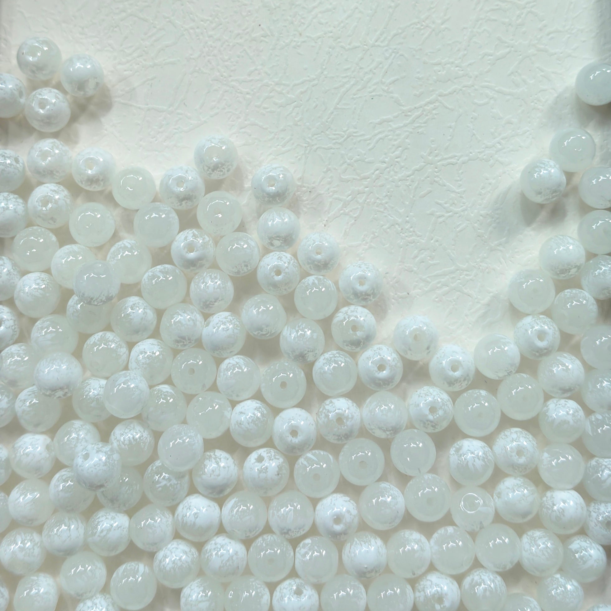 [NEW]Glass-10mm Cloud Marbled Speckled Glass Round Beads, Matching 15mm Series