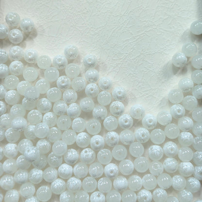 [NEW]Glass-10mm Cloud Marbled Speckled Glass Round Beads, Matching 15mm Series