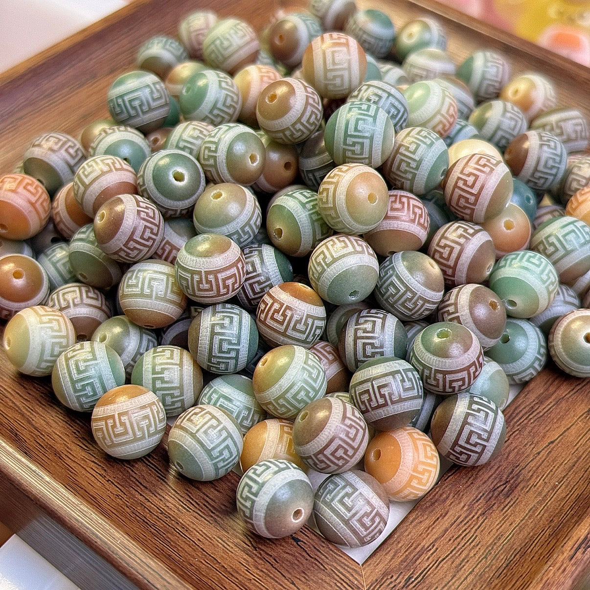 A-engraved 6 words Bodhi beads