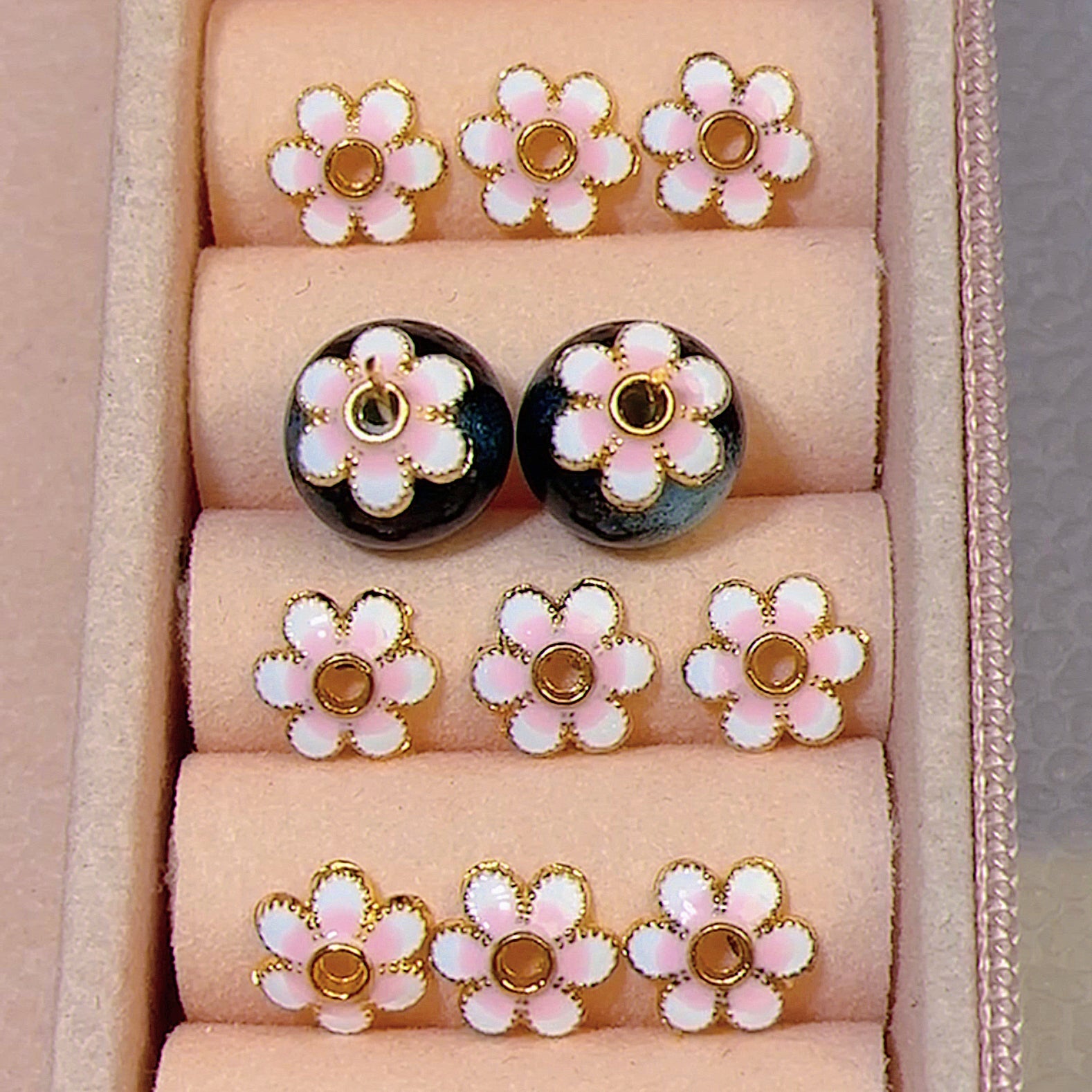 Colored bead caps
