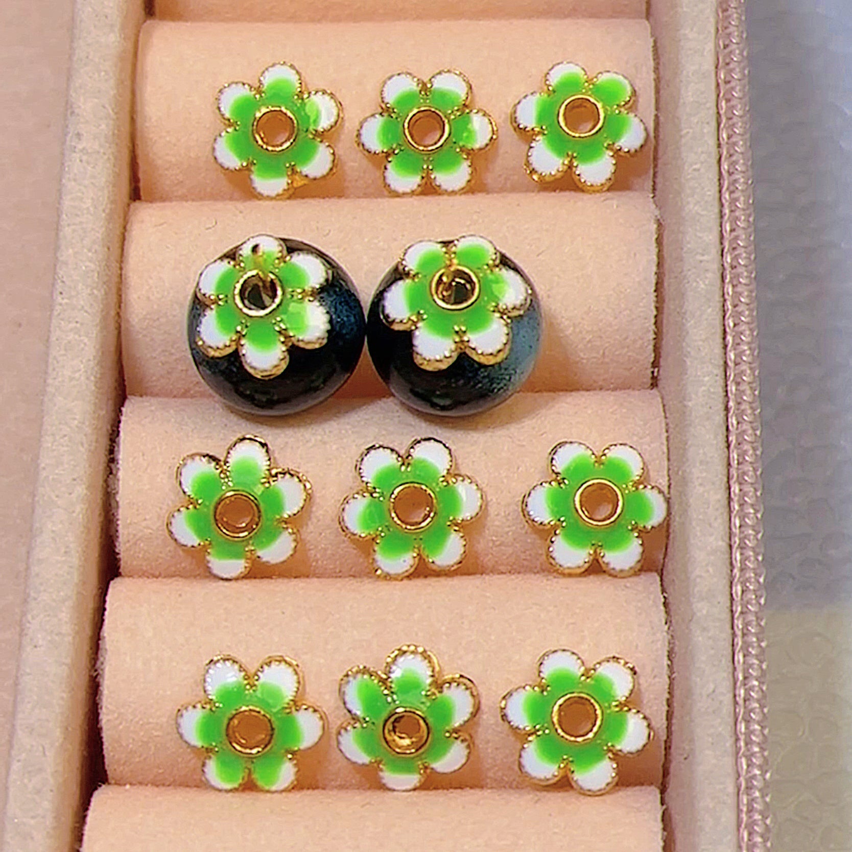 Colored bead caps