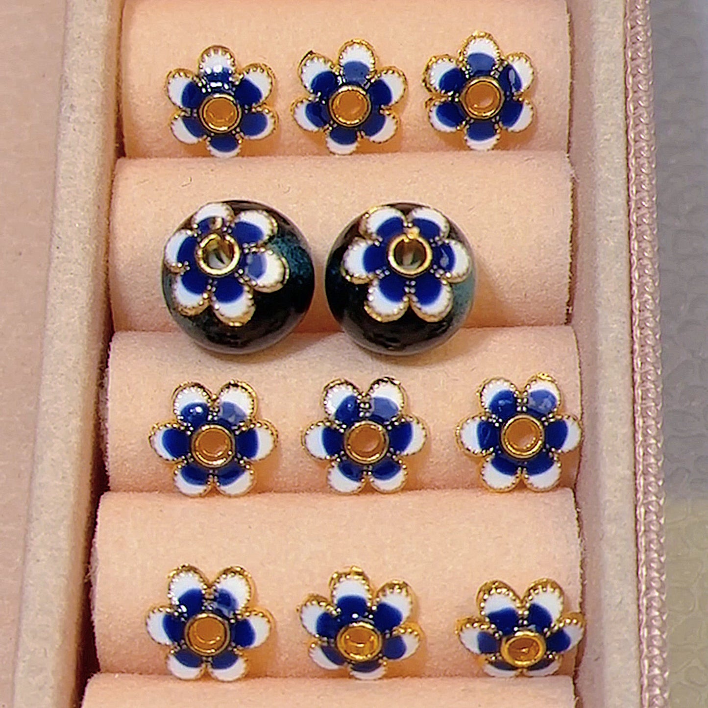 Colored bead caps