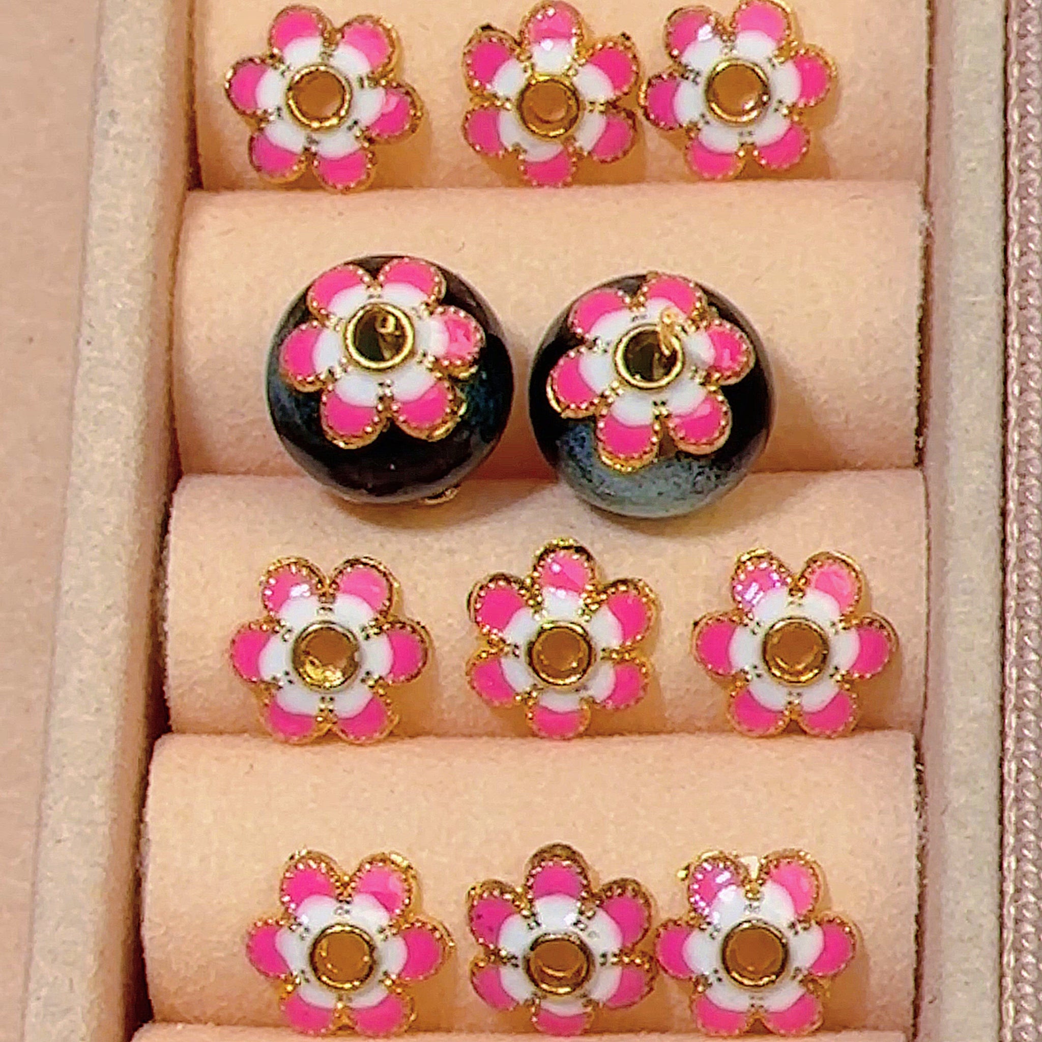 Colored bead caps