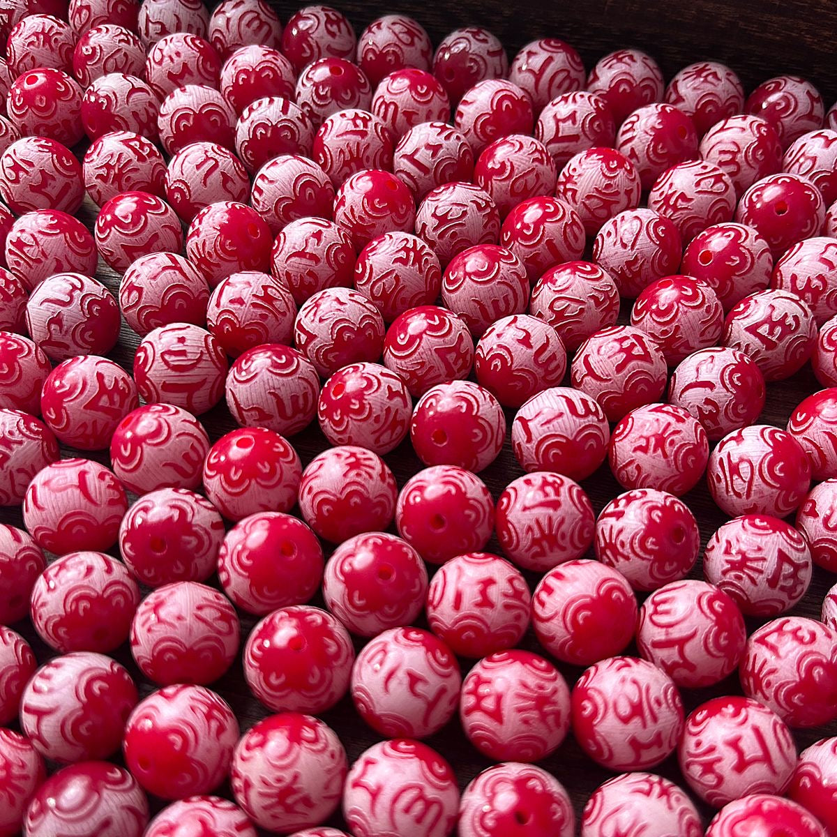 A-engraved 6 words Bodhi beads