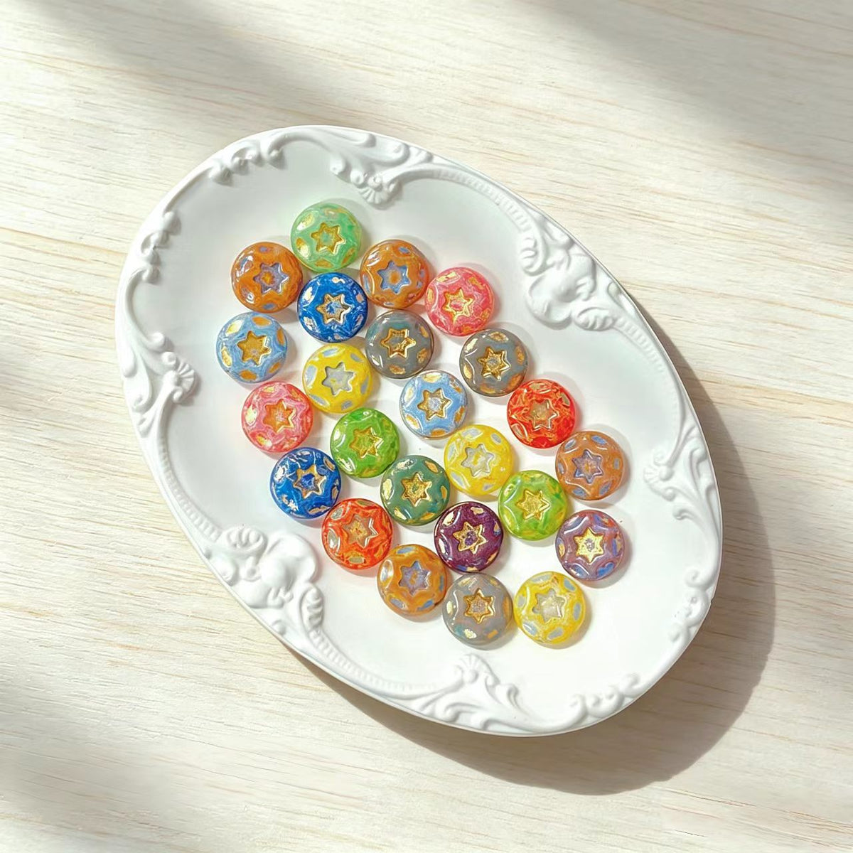 [NEW] Vintage Gold Inlay Czech Glass Beads