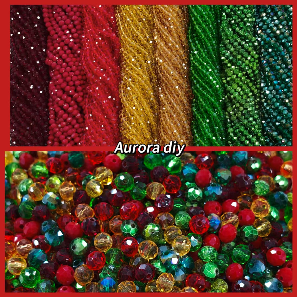 ✨【NEW】8mm Christmas Glow | Flat Faceted Glass Beads for DIY Holiday Jewelry Making